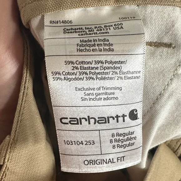 Carhartt Women's Rugged Professional Original Fit Cargo Work Pants Khaki Size 8 - Picture 6 of 9